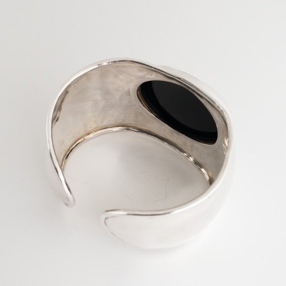 Retired Silpada Chalcedony Cuff Bangle Bracelet B2043 Modernist Design - Picture 7 of 10